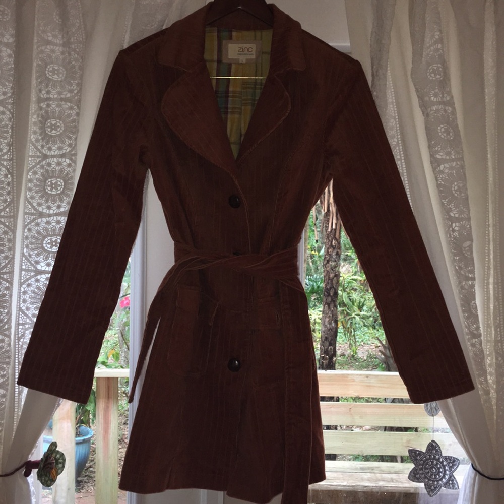 Rust Corduroy Trench Coat M/L